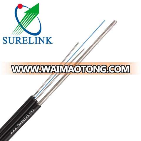 FTTH Outdoor Drop Cable Optical Fiber With Steel Messenger